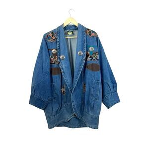 Vintage Designs Limited Medium Jean Jacket Southwestern Denim Womens